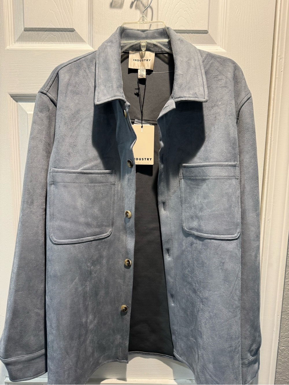 Blue Suede Overshirt Jacket - Mens Medium NWT